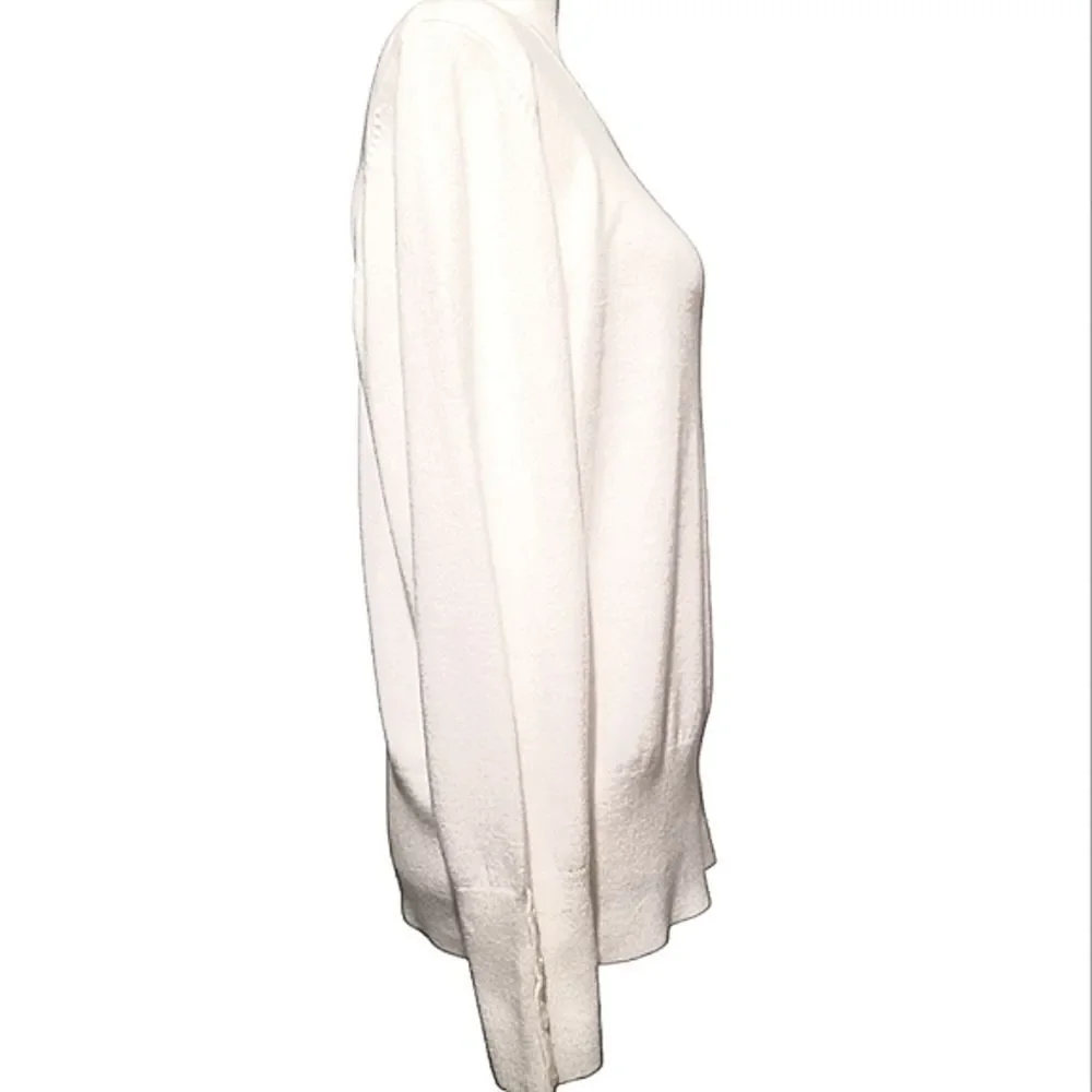 JM Collection Knit Sweater Off White Ivory Long Sleeve Size XL